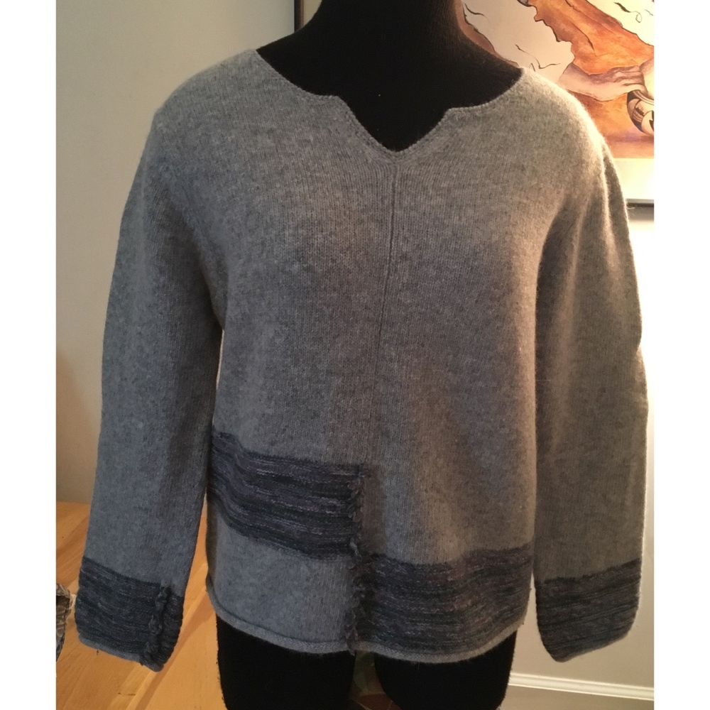 J. Jill Gray Wool-Blend Sweater, M